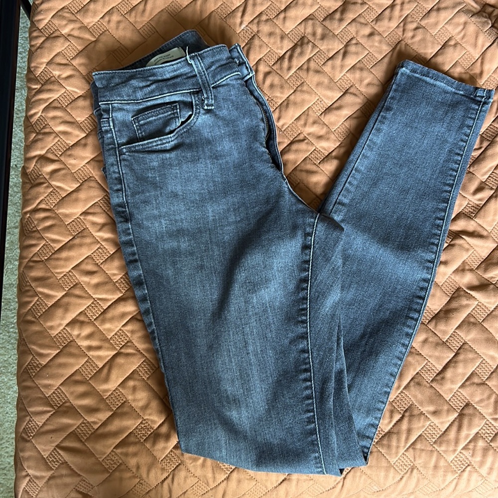 Grey high rise skinny jeans